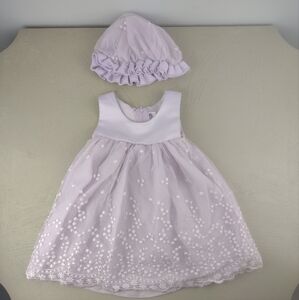 Lavender Baby Dress with Matching Hat